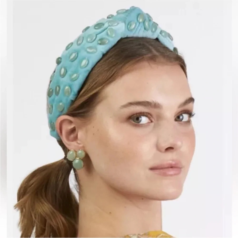 Lele Sadoughi Jade Knotted Headband healing stone